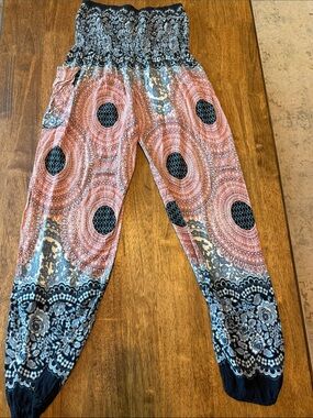 Elastic Waist Printed Harem Pants